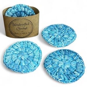 Handcrafted Crochet Face Round Makeup Remover Scrubbies Set Cotton Yarn
